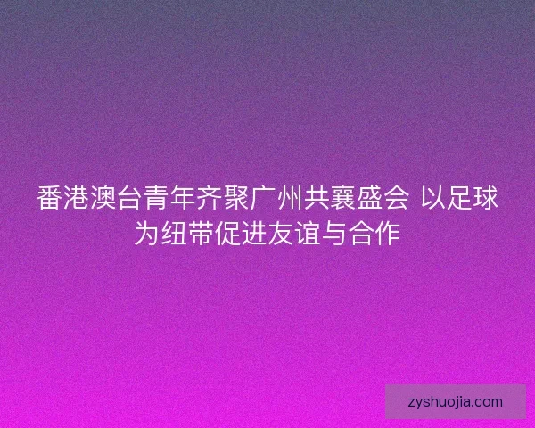 番港澳台青年齐聚广州共襄盛会 以足球为纽带促进友谊与合作 番港澳台青年齐聚广州共襄盛会 以足球为纽带促进友谊与合作